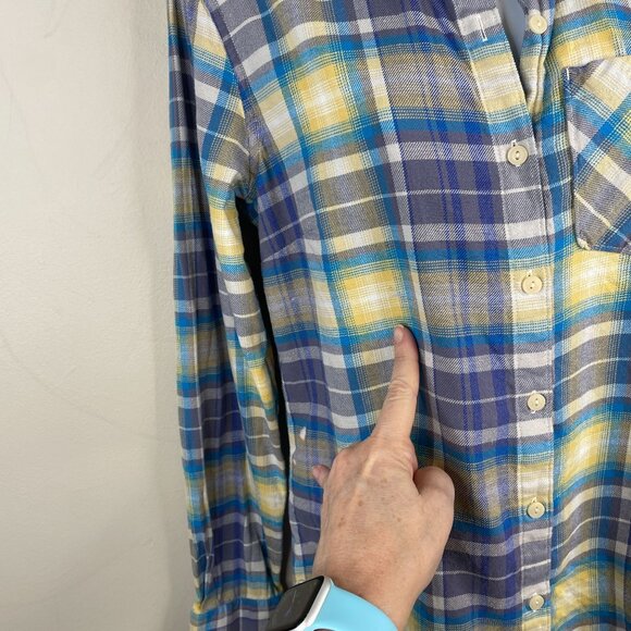 Patagonia Womens Flannel Shirt Top Size 4 Organic Cotton Plaid Hiking Camping - Picture 8 of 15